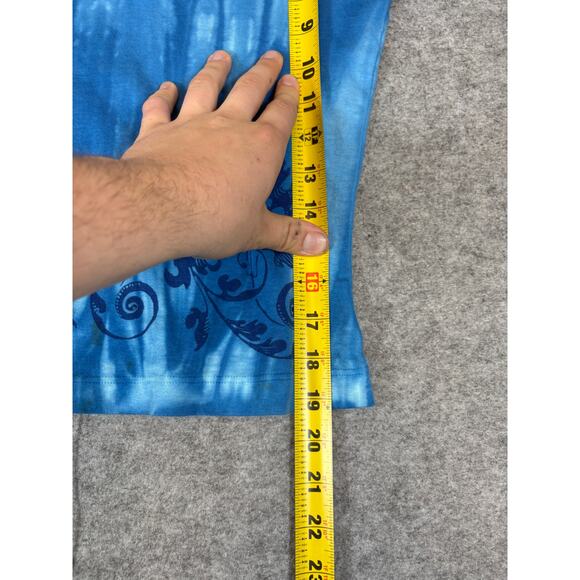 Yogi Shirt Womens Top Medium Blue Tie Dye OM Symbol Boho Hippie Festival Y2K - Picture 4 of 9